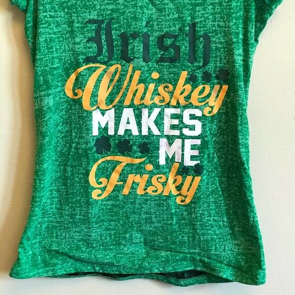 Spencer’s M/M Irish t-shirt floral black lace green yellow casual - Picture 3 of 8